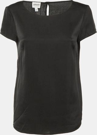 Armani Black Silk Short Sleeve Top