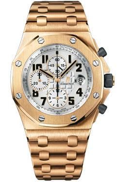 Audemars Piguet Pre-owned Audemars Piguet Royal Oak Offshore Chronograph Silver Mega Tapisserie Dial Mens Watch 26170OR.OO.1000OR.01