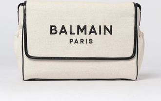 Balmain Diaper bag in canvas con logo ricamato