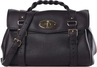 Mulberry Alexa textured twist-handle shoulder bag - women - Calf Leather - One Size - Purple