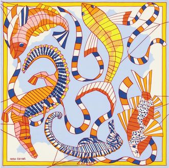 Inou&iuml; Editions Carre 65 Cerfs Volants Square Scarf In Orange