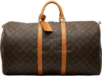 Louis Vuitton Brown Pvc Leather Boston Bag (Pre-Owned)