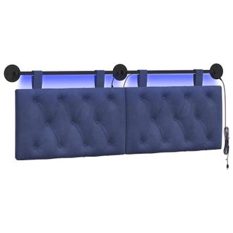 vidaXL Cabecero Colgante Azul Polic&iacute;a Terciopelo Vidaxl