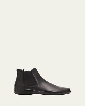 Prada Mens Toblach Leather Chelsea Boots