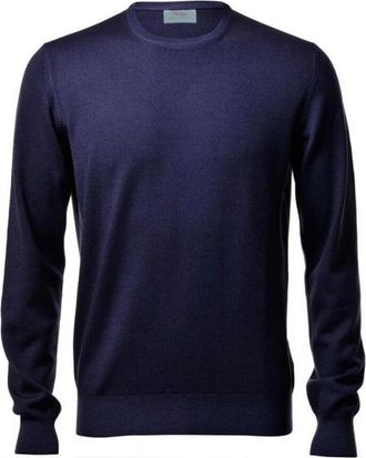 Gran Sasso Rondgebreide trui - Heren - Ronde hals truien - Blauw - 2XL - Wol - Truien & Vesten