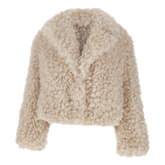 Stand Studio Faux Shearling Jas - Dames - Jassen - Wit - M - Polyester - Jassen