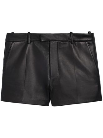 Ami Leren shorts - Zwart