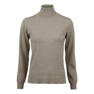 Stenstr&ouml;ms Rullekravesweater i merinould - Dames - Coltruien - Beige - L - Wol - Truien & Vesten