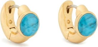 Kate Spade New York keep sparkling huggie hoop earrings in Turquoise. at Nordstrom