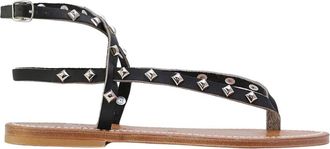 K.Jacques Delta Pyr Sandal - Dames - Sandalen - Zwart - 35 EU - Leer - Schoenen