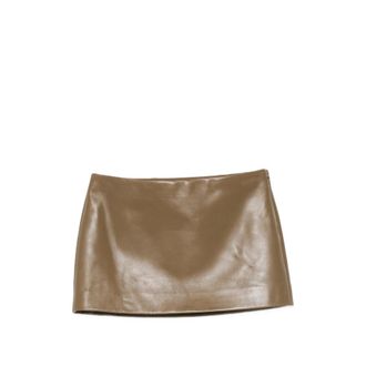 Khaite Leather Mini Skirt