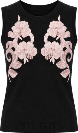 Dolce & Gabbana Bicolor Wol Tanktop - Dames - Cashmere truien - Zwart - 2XS - Wol - Truien & Vesten