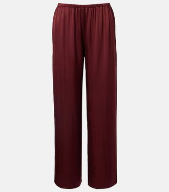 Asceno Austin silk satin wide-leg pants