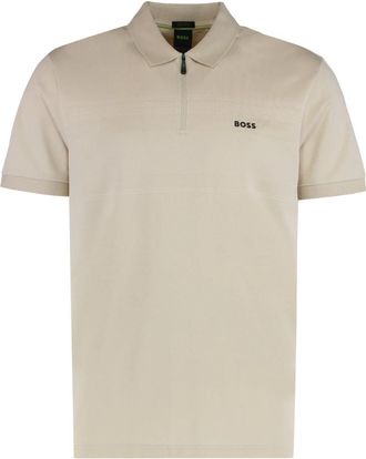 HUGO BOSS Philix Pima Polo - Heren - Polos - Beige - XS - Katoen - Tops