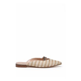 Eleventy Schoenen, Dames, Beige, 39 EU, Leer, Sabot van raffia