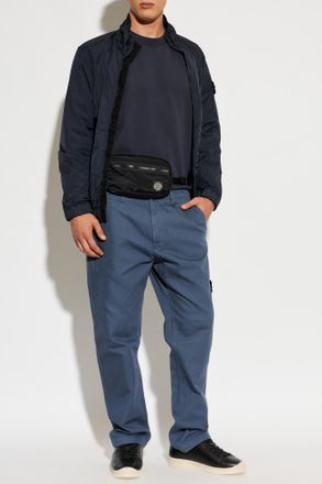Stone Island Jacket With Logo Patch, Mens, Navy Blue