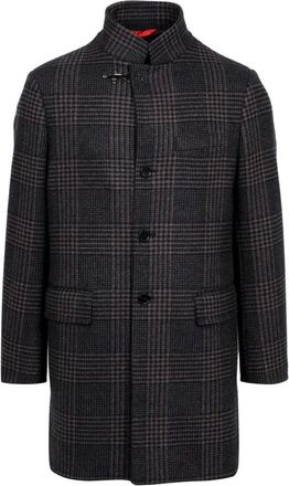 Fay Single-Breasted Coat - Heren - Mantel - Blauw - L - Wol - Jassen