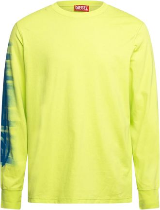 Diesel T-Just T-shirt met lange mouwen voor heren (Zure kalk)