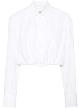 Msgm Camicia con ricamo crop - Bianco