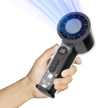 OEM Ventilador Port&aacute;til De Bolsillo Con Sistema De Refrigeraci&oacute;n Integrado, Bater&iacute;a De 5000 Mah, 6 Velocidades, Pantalla Led, Funci&oacute;n Turbo De Alta Veloci