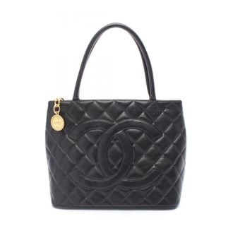 Chanel Black Grained Calfskin Tote Bag (Pre-Owned)