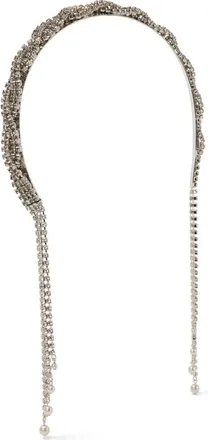 Lelet NY Margaret Crystal Fringe Headband in Rhodium at Nordstrom