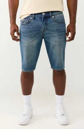 True Religion Ricky Big T Flap Pocket Denim Shorts in Medium Ocean Storm at Nordstrom Rack, Size 29