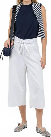 Oui Crop Wide Leg Pants In Optic White