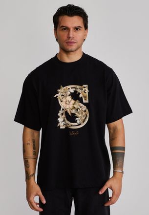 Siksilk Mens Black Graphic T-Shirt XXL