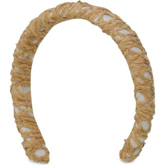 Gigi Burris Millinery Emma Straw & Cotton Headband in Natural/Ivory at Nordstrom