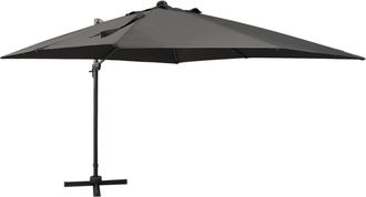 vidaXL Sombrilla Jard&iacute;n Voladiza Con Palo Y Luces Led Antracita 300 Cm Vidaxl