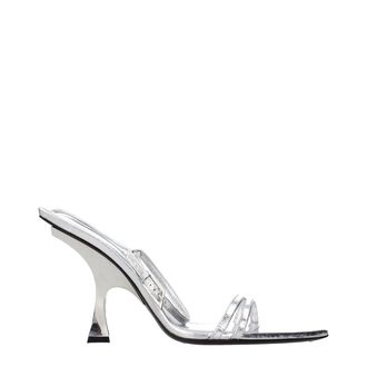 The Attico Gray Leather Stiletto Heel Womens Sandals