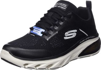 Skechers Mens 232535 BKW Trainers, Black Mesh/Synthetic/White Trim, 9.5 UK
