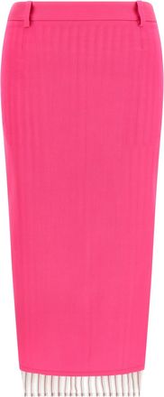 The Attico Fuchsia Virgin Wool Midi Womens Skirt