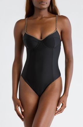Ramy Brook Jayda Braided One-Piece Swimsuit in Black at Nordstrom, Size X-Small