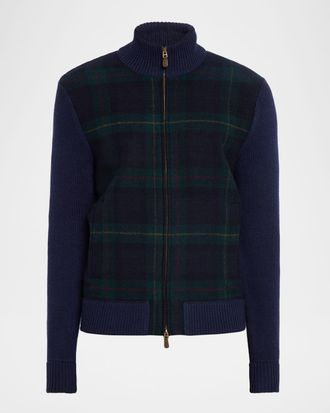 Polo Ralph Lauren Men & apos;s Plaid Wool Knit Full-Zip Sweater