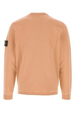 Stone Island Mens Pastel Orange Cotton Blend Sweater Plasterpink Exterior: Nylon Maglieria