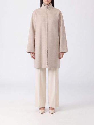 Fabiana Filippi Knee-Length Single-Breasted Coat in Pure Virgin Wool with Zip