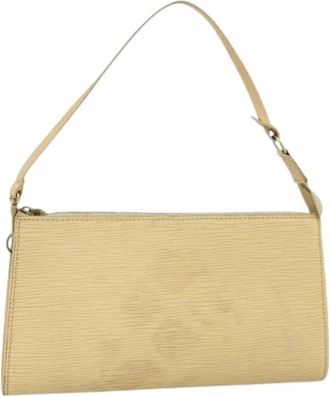 Louis Vuitton Pre-owned Vintage Accessory Pouch - Dames - Vintage Schoudertas - Beige - ONE Size - Leer - Vintage