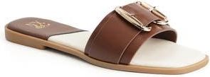 New York & Company Wenda Buckle Slide Sandal in Brown at Nordstrom Rack, Size 10