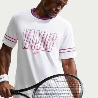 Nike Carlos Alcaraz Nike Mens Court Dri-FIT Tennis T-Shirt in White | IM6121-100