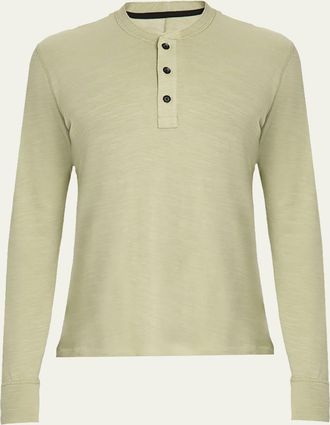 Rag & Bone Mens Classic Flame Henley Long-Sleeve T-Shirt