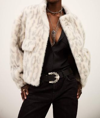 BA&SH Saros Cropped Coat In Ecru