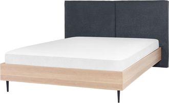 Beliani Beliani - Letto Matrimoniale Moderno Con Testiera Imbottita 160 X 200 Cm Grigio Scuro Izernore