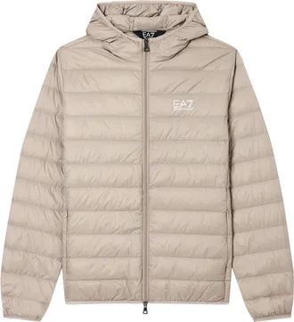Emporio Armani Packable Down-Filled Jacket with Horizontal Quilting and Stand-Up Collar