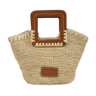 Staud Handbags, female, Beige, Size: ONE SIZE Mini raffia handbag with hidden magnetic closure