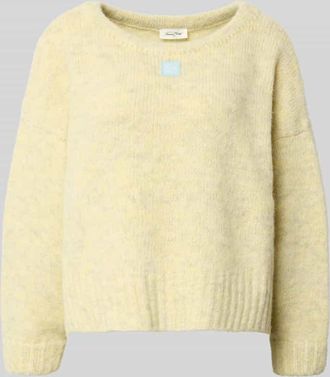 American Vintage American Vintage Relaxed Fit Strickpullover mit Rundhalsausschnitt Modell EAST in Hellgelb Melange, Größe L
