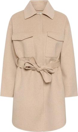 Inwear Yilla Jas - Dames - Jas met riem - Beige - M - Wol - Jassen
