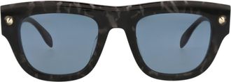 Alexander McQueen 51mm Square Sunglasses in Havana Havana Blue at Nordstrom Rack