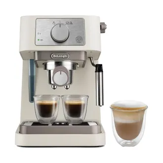 DeLonghi Stilosa Manual espresso coffee machine - Black & Silver in Beige